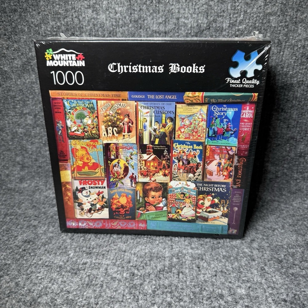 White‎ Mountain 1000 Piece Puzzle CHRISTMAS BOOKS, Frosty, Christmas Carol NEW